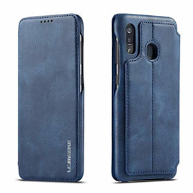 QLTYPRI Samsung Galaxy A70 Case, Vintage Slim Magnetic Closure PU Leather Case with Stand Function & Credit Card Slot Holder Shockproof Flip Wallet Case Cover for Samsung Galaxy A70 - Blue - Redpepper Cases