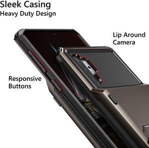 Galaxy Note 10+ 10 Plus Case Wallet 4-Slot Pocket Armor Hard Shell Cover Metal - Redpepper Cases