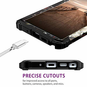 Lontect for Galaxy Note 10 Plus Case Floral 3 in 1 Heavy Duty Hybrid Sturdy Armor High Impact Shockproof Protective Cover Case for Samsung Galaxy Note 10 Plus/Note 10 Plus 5G, Black/White Flower - Redpepper Cases