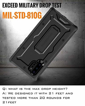 ArmadilloTek Vanguard Designed for Samsung Galaxy Note 10+Plus / Note 10 Plus 5G Case (2019 Release) Military Grade Full-Body Rugged with Kickstand Without Built-in Screen Protector - Black - Redpepper Cases