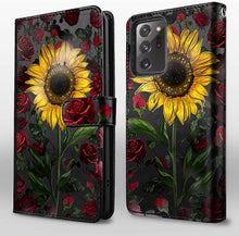 Load image into Gallery viewer, Galaxy Note 20 Ultra 5G Wallet Case Card Slots Girls - Rose Flower/Sunflower - Redpepper Cases