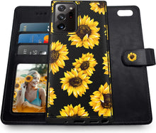 Load image into Gallery viewer, Galaxy Note 20 Ultra 5G Wallet Case Card Slots Girls - Rose Flower/Sunflower - Redpepper Cases