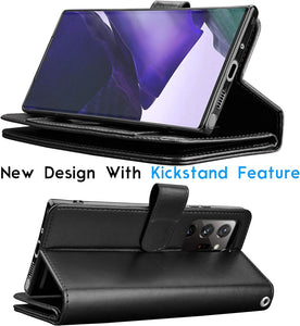 Galaxy Note 20 Ultra 5G Wallet Case Luxury Cash Credit Black - Redpepper Cases