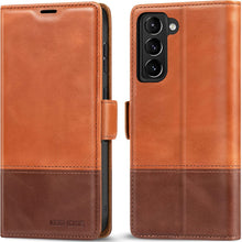 Load image into Gallery viewer, Galaxy S21 Plus Genuine Leather RFID Blocking Wallet Card Slot Flip Magnetic Stand Case - Redpepper Cases