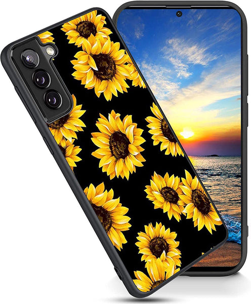 sunflowers-on-black-background