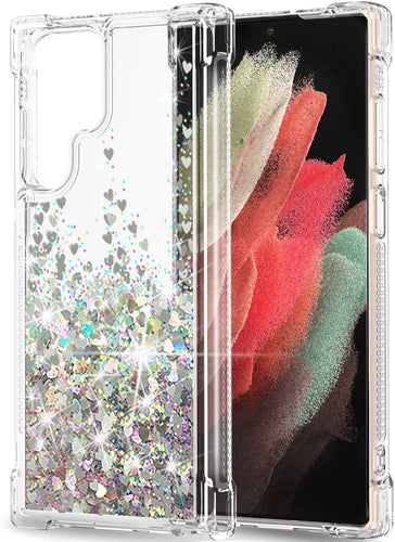 Galaxy S22 Glitter Clear Moving Shiny Quicksand Case - Redpepper Cases