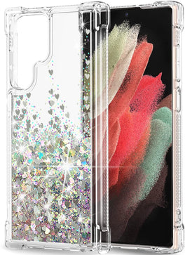 Galaxy S22 Glitter Clear Moving Shiny Quicksand Case - Redpepper Cases