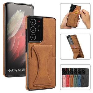 Galaxy S22 Leather Stand Card Slot Case