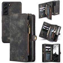 Load image into Gallery viewer, Galaxy S22 Series Wallet Detachable Retro Leather Zipper Magnetic Case