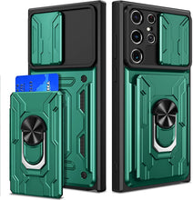 Load image into Gallery viewer, Galaxy S22 Ultra Magnetic Ring Kickstand Wallet Card Case - Redpepper Cases