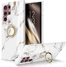 Load image into Gallery viewer, Galaxy S22 Ultra Rotatable with Ring Holder Kickstand Marble Case - Redpepper Cases