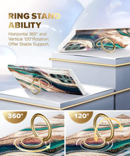 Load image into Gallery viewer, Galaxy S22 Ultra Rotatable with Ring Holder Kickstand Marble Case - Redpepper Cases