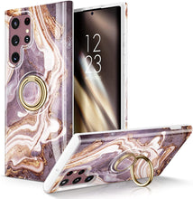 Load image into Gallery viewer, Galaxy S22 Ultra Rotatable with Ring Holder Kickstand Marble Case - Redpepper Cases