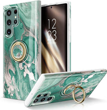 Load image into Gallery viewer, Galaxy S22 Ultra Rotatable with Ring Holder Kickstand Marble Case - Redpepper Cases