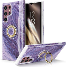 Load image into Gallery viewer, Galaxy S22 Ultra Rotatable with Ring Holder Kickstand Marble Case - Redpepper Cases
