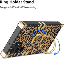Load image into Gallery viewer, Galaxy S22 Ultra Square Kickstand Ring Stand Holder Luxury Case - Redpepper Cases