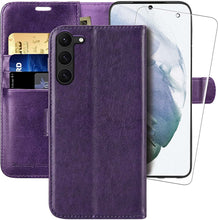 Load image into Gallery viewer, Galaxy S23 Flip Folio Leather Credit Card Holder Case - Redpepper Cases