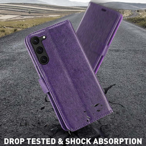 Galaxy S23 Flip Folio Leather Credit Card Holder Case - Redpepper Cases