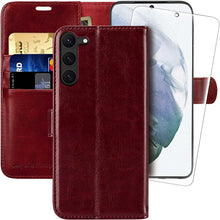 Load image into Gallery viewer, Galaxy S23 Plus Flip Folio Leather Credit Card Holder Case - Redpepper Cases
