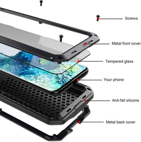 Galaxy S23 Plus Full Body Heavy Duty Shockproof Tough Armour Aluminum Alloy Metal Military Case - Redpepper Cases