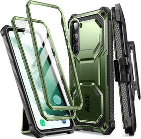 Galaxy S23 Plus Kickstand & Belt Clip Holster Full Body Built In Screen Protector Rugged Bumper Case - Redpepper Cases