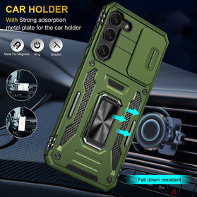 Galaxy S23 Plus Slide Camera Cover Build in Ring Kickstand Case - Redpepper Cases