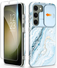 Load image into Gallery viewer, Galaxy S23 Plus Slide Camera Cover Marble Slim Protective Case - Redpepper Cases