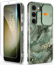 Load image into Gallery viewer, Galaxy S23 Plus Slide Camera Cover Marble Slim Protective Case - Redpepper Cases