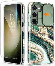 Load image into Gallery viewer, Galaxy S23 Plus Slide Camera Cover Marble Slim Protective Case - Redpepper Cases