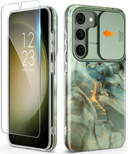 Load image into Gallery viewer, Galaxy S23 Plus Slide Camera Cover Marble Slim Protective Case - Redpepper Cases