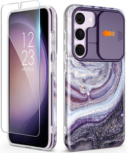 Galaxy S23 Plus Slide Camera Cover Marble Slim Protective Case - Redpepper Cases