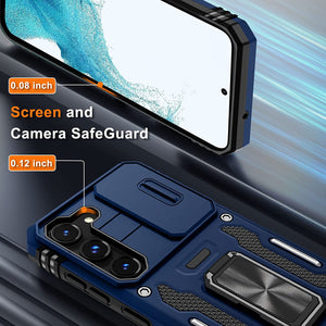 Galaxy S23 Plus Slide Camera Cover Rotated Ring Kickstand Heavy Duty Case - Redpepper Cases