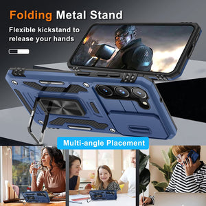 Galaxy S23 Plus Slide Camera Cover Rotated Ring Kickstand Heavy Duty Case - Redpepper Cases