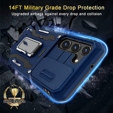 Load image into Gallery viewer, Galaxy S23 Plus Slide Camera Cover Rotated Ring Kickstand Heavy Duty Case - Redpepper Cases