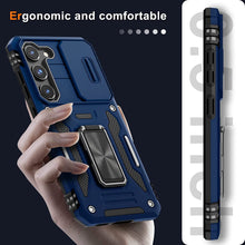 Load image into Gallery viewer, Galaxy S23 Plus Slide Camera Cover Rotated Ring Kickstand Heavy Duty Case - Redpepper Cases