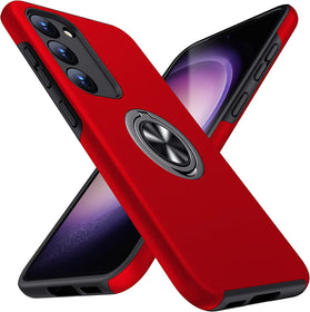 Galaxy S23 Plus Slim Soft Bumper Ring Holder Kickstand Case - Redpepper Cases