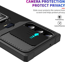 Load image into Gallery viewer, Galaxy S23 Plus TPU Camera Protector 360° Rotatable Ring Holder Slide Len Cover Magnetic Card Slot Case - Redpepper Cases