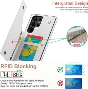 Galaxy S23 Ultra Luxury Flip Folio Leather Wallet Case - Redpepper Cases