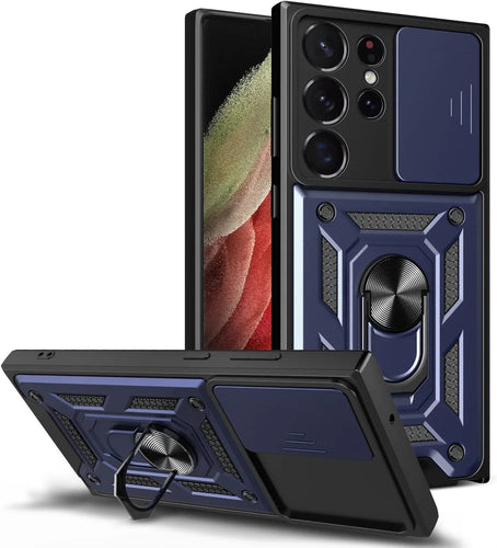 Galaxy S23 Ultra Ring Camera Case Blue - Redpepper Cases