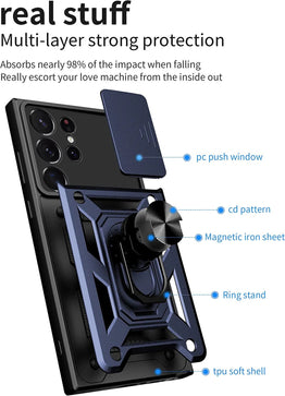 Galaxy S23 Ultra Ring Camera Case Blue - Redpepper Cases