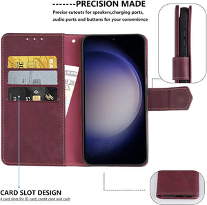 Galaxy S23 Wallet Card Holder Flip Cover with Kickstand Case - Redpepper Cases