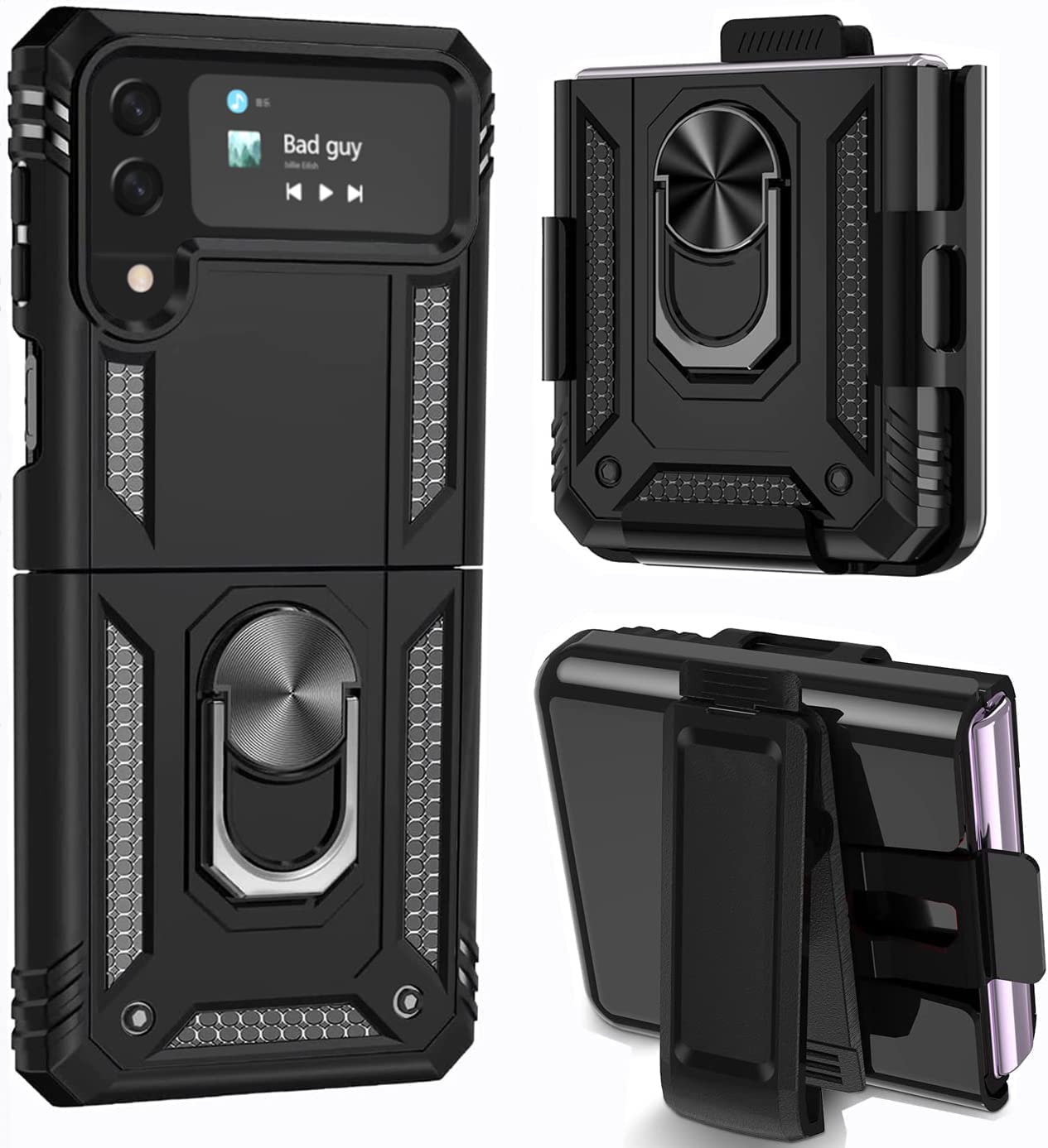 Galaxy Z Flip 4 Case with Kickstand, Samsung Z Flip 4 Case Heavy Duty Purple - Redpepper Cases