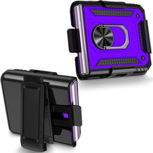 Load image into Gallery viewer, Galaxy Z Flip 4 Case with Kickstand, Samsung Z Flip 4 Case Heavy Duty Purple - Redpepper Cases