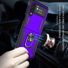 Load image into Gallery viewer, Galaxy Z Flip 4 Case with Kickstand, Samsung Z Flip 4 Case Heavy Duty Purple - Redpepper Cases