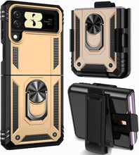 Load image into Gallery viewer, Galaxy Z Flip 4 Case with Kickstand, Samsung Z Flip 4 Case Heavy Duty Purple - Redpepper Cases
