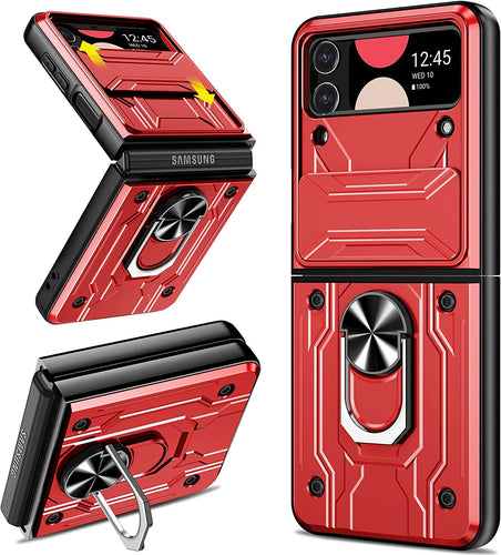 Galaxy Z Flip 4 Case with Kickstand, Slide Camera Cover Case - Rose Pink - Redpepper Cases