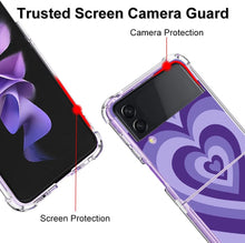Load image into Gallery viewer, Galaxy Z Flip 4 Purple Love Heart Flexible Soft TPU Bumper Phone Case - Redpepper Cases