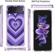 Load image into Gallery viewer, Galaxy Z Flip 4 Purple Love Heart Flexible Soft TPU Bumper Phone Case - Redpepper Cases