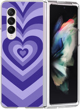 Load image into Gallery viewer, Galaxy Z Flip 4 Purple Love Heart Flexible Soft TPU Bumper Phone Case - Redpepper Cases
