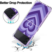 Load image into Gallery viewer, Galaxy Z Flip 4 Purple Love Heart Flexible Soft TPU Bumper Phone Case - Redpepper Cases